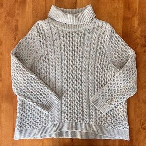 Lands’ End Speckled Colored Cable Knit Sweater
